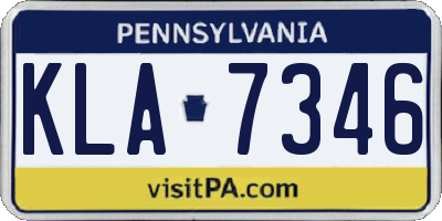 PA license plate KLA7346