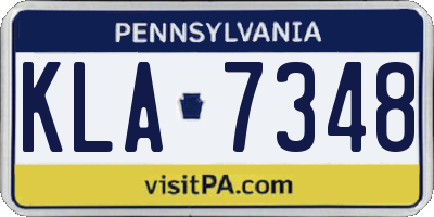 PA license plate KLA7348