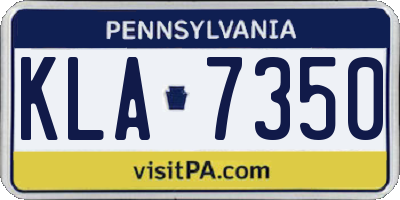 PA license plate KLA7350