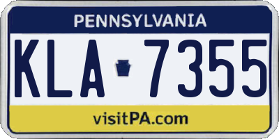PA license plate KLA7355