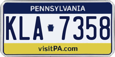 PA license plate KLA7358