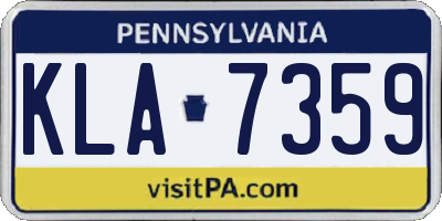 PA license plate KLA7359