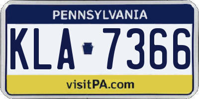 PA license plate KLA7366