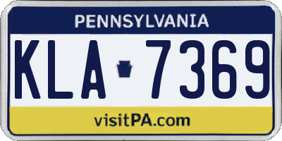 PA license plate KLA7369