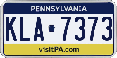 PA license plate KLA7373