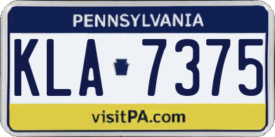 PA license plate KLA7375
