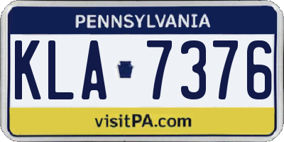 PA license plate KLA7376
