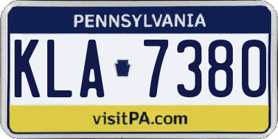 PA license plate KLA7380