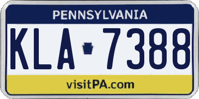 PA license plate KLA7388