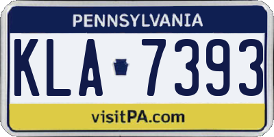 PA license plate KLA7393