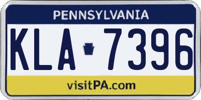 PA license plate KLA7396