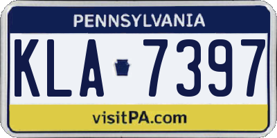PA license plate KLA7397