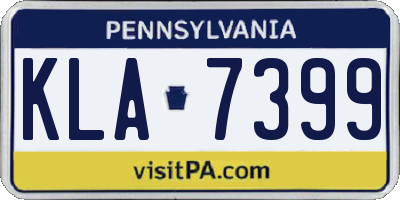 PA license plate KLA7399
