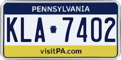PA license plate KLA7402