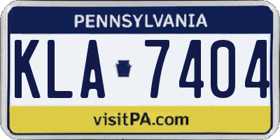 PA license plate KLA7404