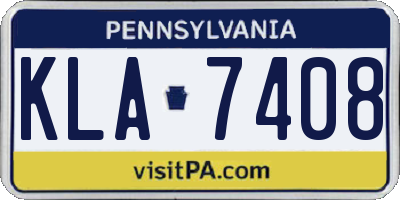 PA license plate KLA7408