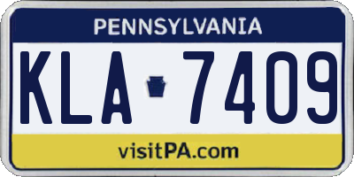 PA license plate KLA7409
