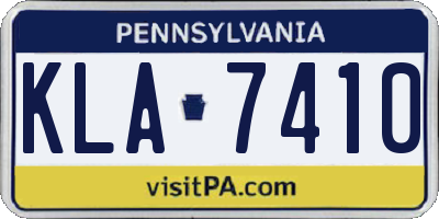 PA license plate KLA7410