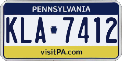 PA license plate KLA7412