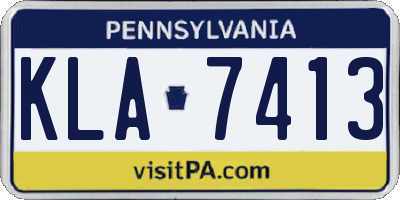PA license plate KLA7413