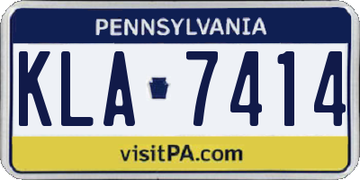 PA license plate KLA7414