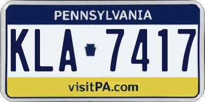 PA license plate KLA7417