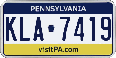 PA license plate KLA7419