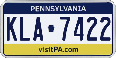 PA license plate KLA7422