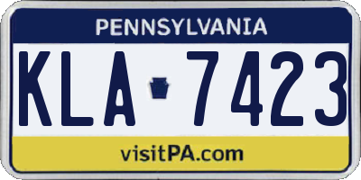 PA license plate KLA7423