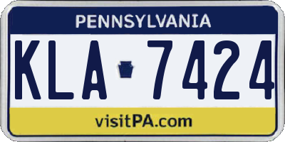 PA license plate KLA7424