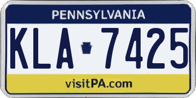 PA license plate KLA7425