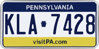 PA license plate KLA7428