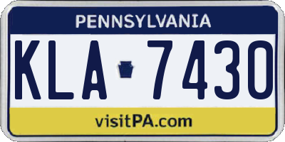 PA license plate KLA7430