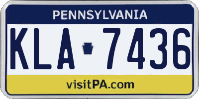 PA license plate KLA7436