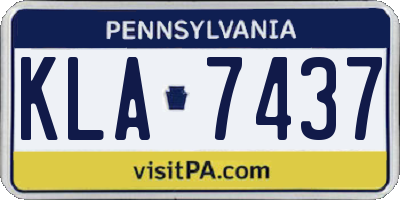 PA license plate KLA7437