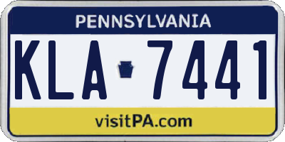 PA license plate KLA7441