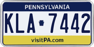 PA license plate KLA7442
