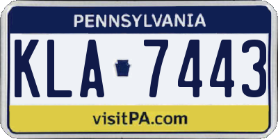 PA license plate KLA7443