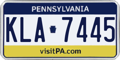 PA license plate KLA7445