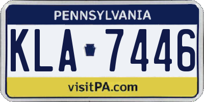 PA license plate KLA7446