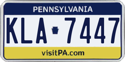 PA license plate KLA7447