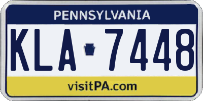 PA license plate KLA7448