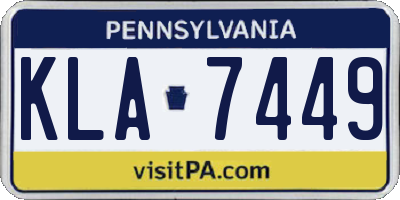 PA license plate KLA7449