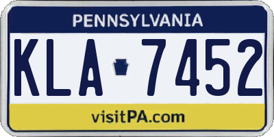 PA license plate KLA7452