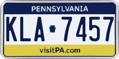 PA license plate KLA7457