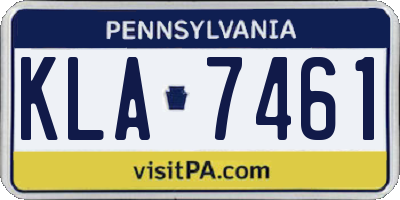 PA license plate KLA7461