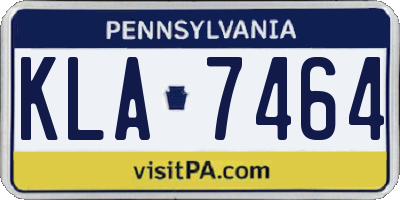 PA license plate KLA7464