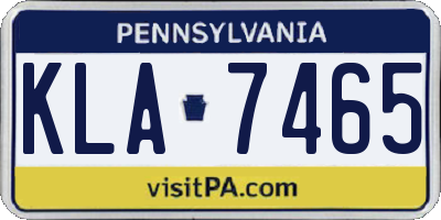 PA license plate KLA7465