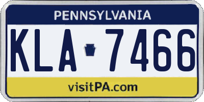 PA license plate KLA7466