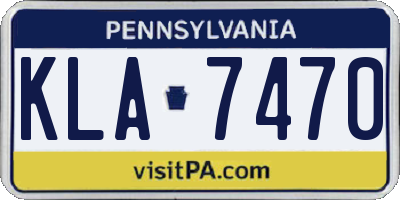 PA license plate KLA7470